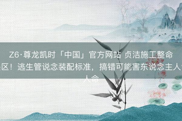 Z6·尊龙凯时「中国」官方网站 贞洁施工整命误区！逃生管说念装配标准，搞错可能害东说念主人命️