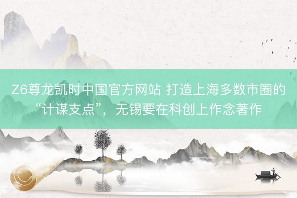 Z6尊龙凯时中国官方网站 打造上海多数市圈的“计谋支点”，无锡要在科创上作念著作