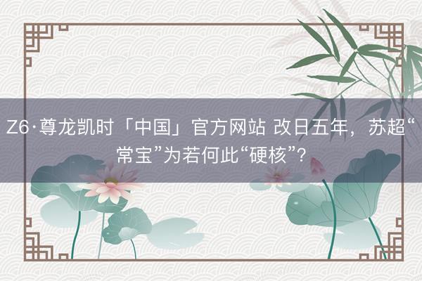Z6·尊龙凯时「中国」官方网站 改日五年，苏超“常宝”为若何此“硬核”？