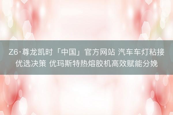 Z6·尊龙凯时「中国」官方网站 汽车车灯粘接优选决策 优玛斯特热熔胶机高效赋能分娩