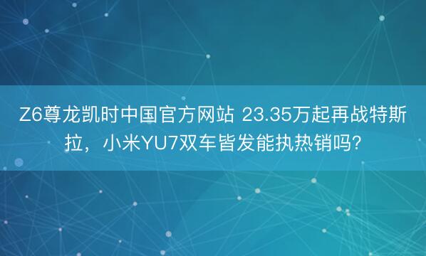 Z6尊龙凯时中国官方网站 23.35万起再战特斯拉，小米YU7双车皆发能执热销吗？