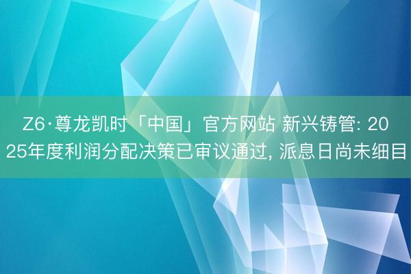 Z6·尊龙凯时「中国」官方网站 新兴铸管: 2025年度利润分配决策已审议通过， 派息日尚未细目