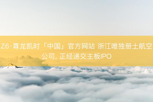Z6·尊龙凯时「中国」官方网站 浙江唯独册土航空公司， 正经递交主板IPO