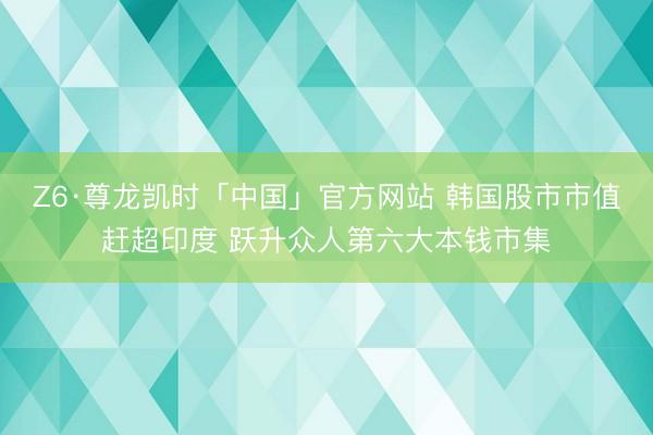 Z6·尊龙凯时「中国」官方网站 韩国股市市值赶超印度 跃升众人第六大本钱市集
