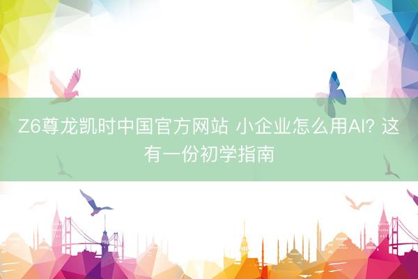 Z6尊龙凯时中国官方网站 小企业怎么用AI? 这有一份初学指南