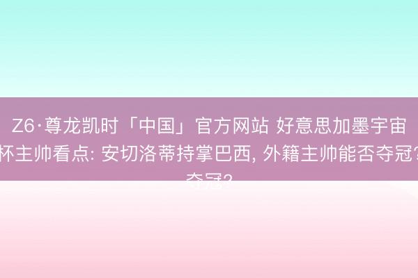 Z6·尊龙凯时「中国」官方网站 好意思加墨宇宙杯主帅看点: 安切洛蒂持掌巴西, 外籍主帅能否夺冠?