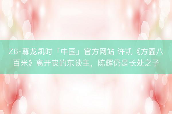 Z6·尊龙凯时「中国」官方网站 许凯《方圆八百米》离开丧的东谈主，陈辉仍是长处之子