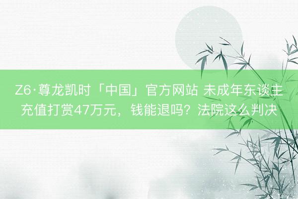 Z6·尊龙凯时「中国」官方网站 未成年东谈主充值打赏47万元，钱能退吗？法院这么判决